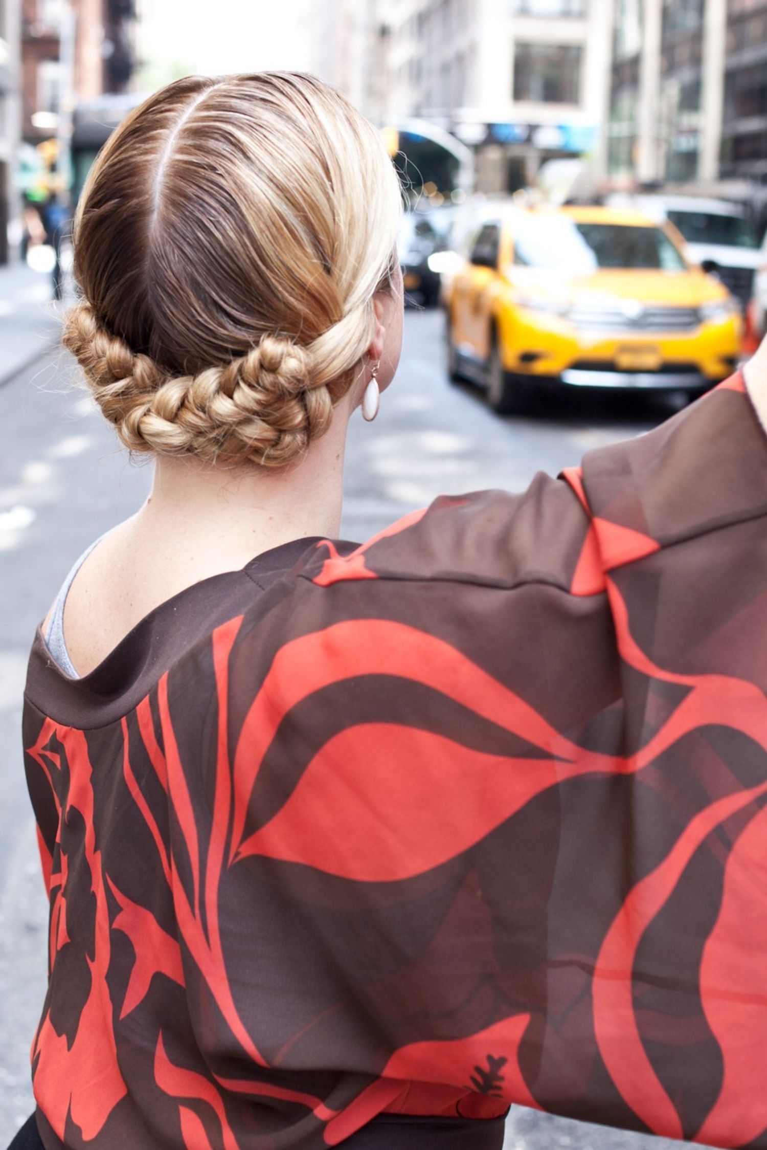 Light Blonde Milkmaid Braid Updo — Braids 2027 for Medium Hair