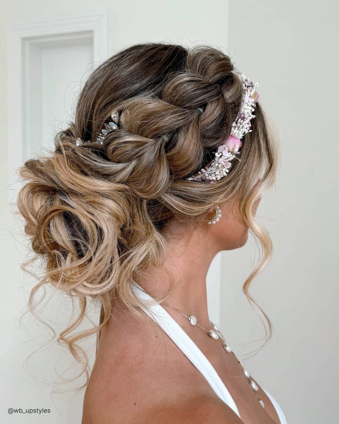 Loose Updo With Braids and Curls Loose Updo With Braids and Curls — Summer Updos 2027