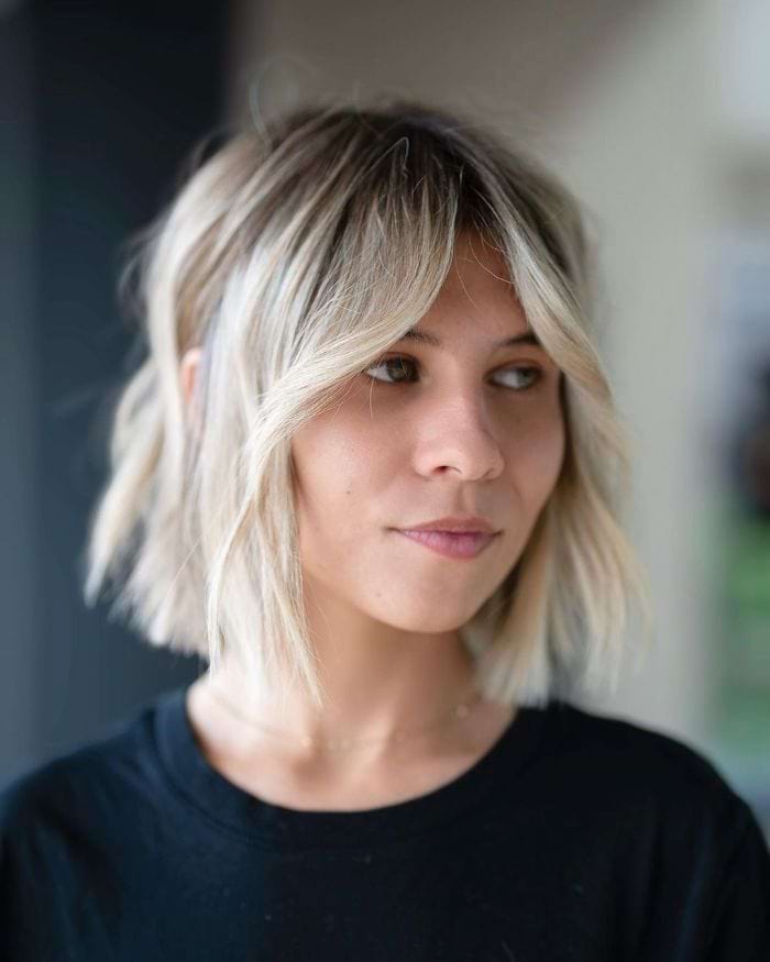 Chin Bob With Choppy Bangs — Bangs 2027 for Oval Face