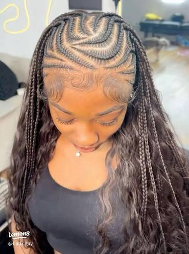 Mid-Back Braids With Loose Wavy Hair — Tribal Braids 2027