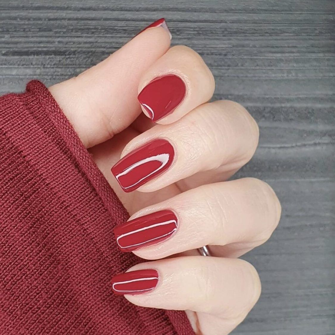Deep Glossy Red Coffin Nails Deep Glossy Red Coffin Nails — Realtor Nails 2027
