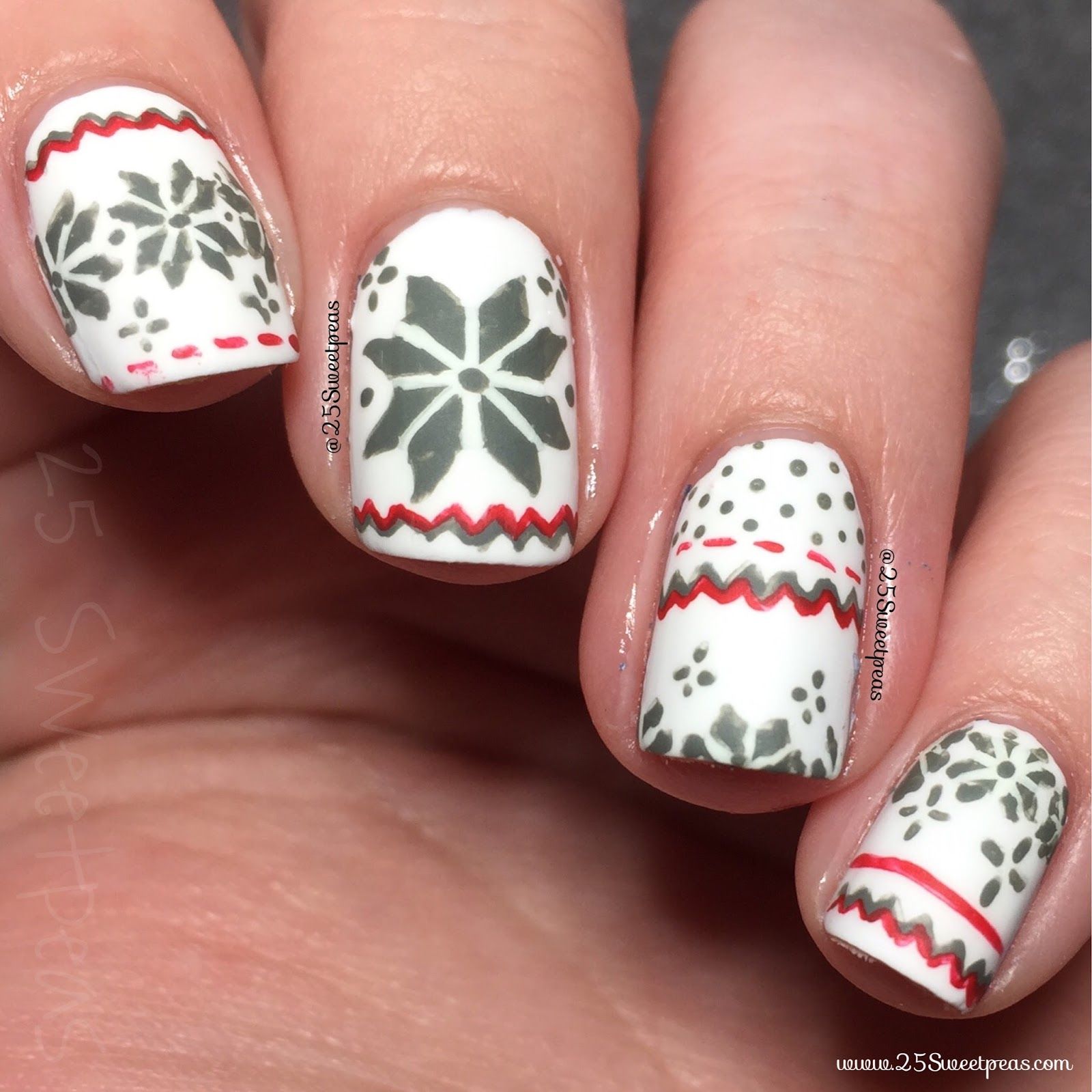 Lines Are Clean Cuticles Are Neat Visual Idea — Christmas Sweater Nails 2026