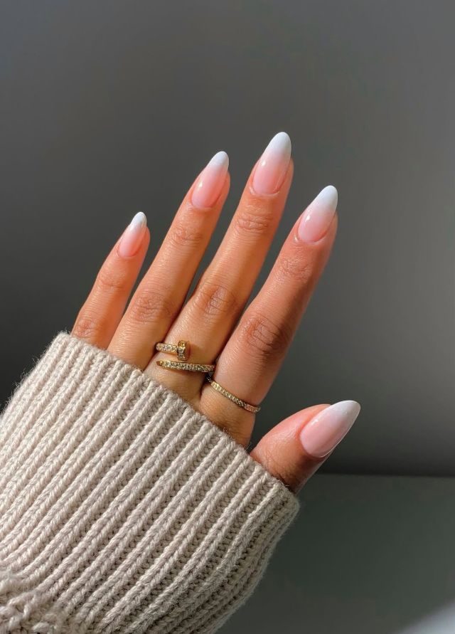 Soft Pink White Flawless Ombre — Winter Ombre Nails 2027