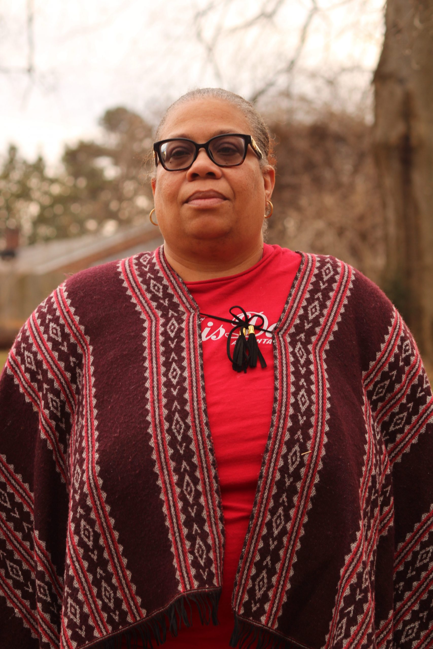 Patterned Knit Poncho for Casual Fall Day — Plus Size Thanksgiving Outfits 2026