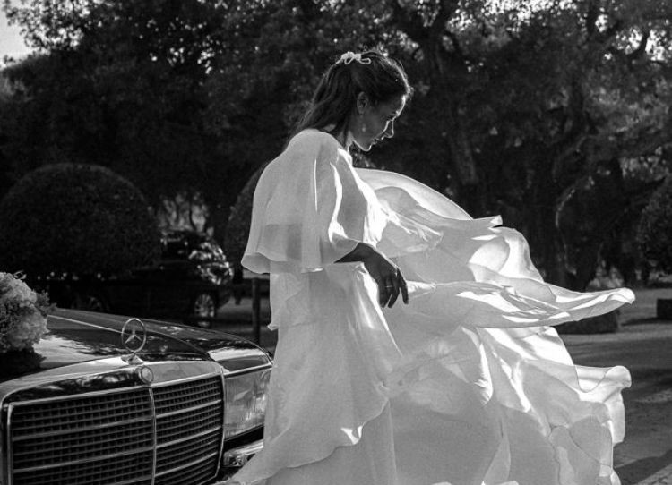Ethereal Gown with Flowing Cape Sleeves Ethereal Gown with Flowing Cape Sleeves — All White Outfits 2027