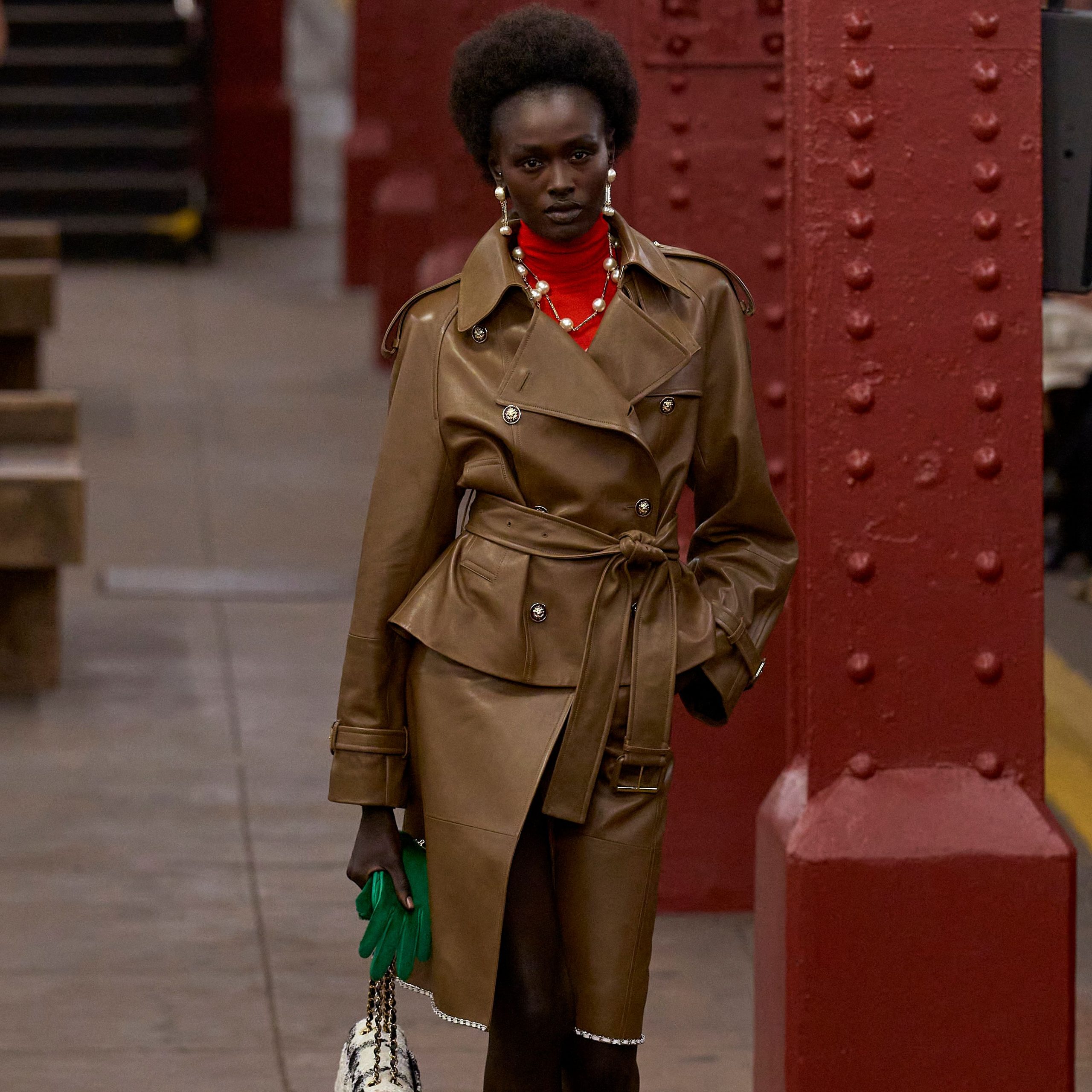 Bold Statement: Cropped Leather Trench with Vibrant Layers Bold Statement: Cropped Leather Trench with Vibrant Layers — Trench Coats 2027