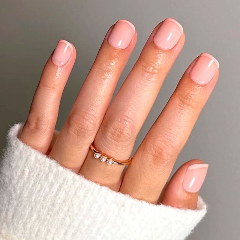 Subtle Peach French Tip Accent — Peach Nails 2027 for Pale Skin