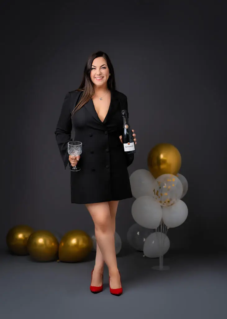 Black Double-Breasted Blazer Dress Outfit Idea — Birthday Photoshoot Outfits 2027