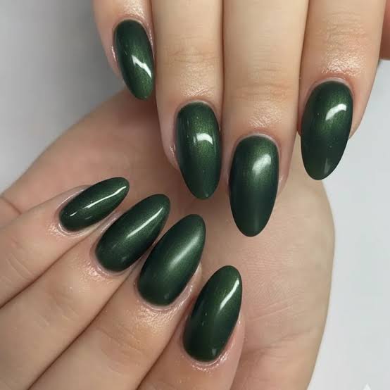 Sheer Nude with Double Deep Red French — Winter Oval Nails 2027