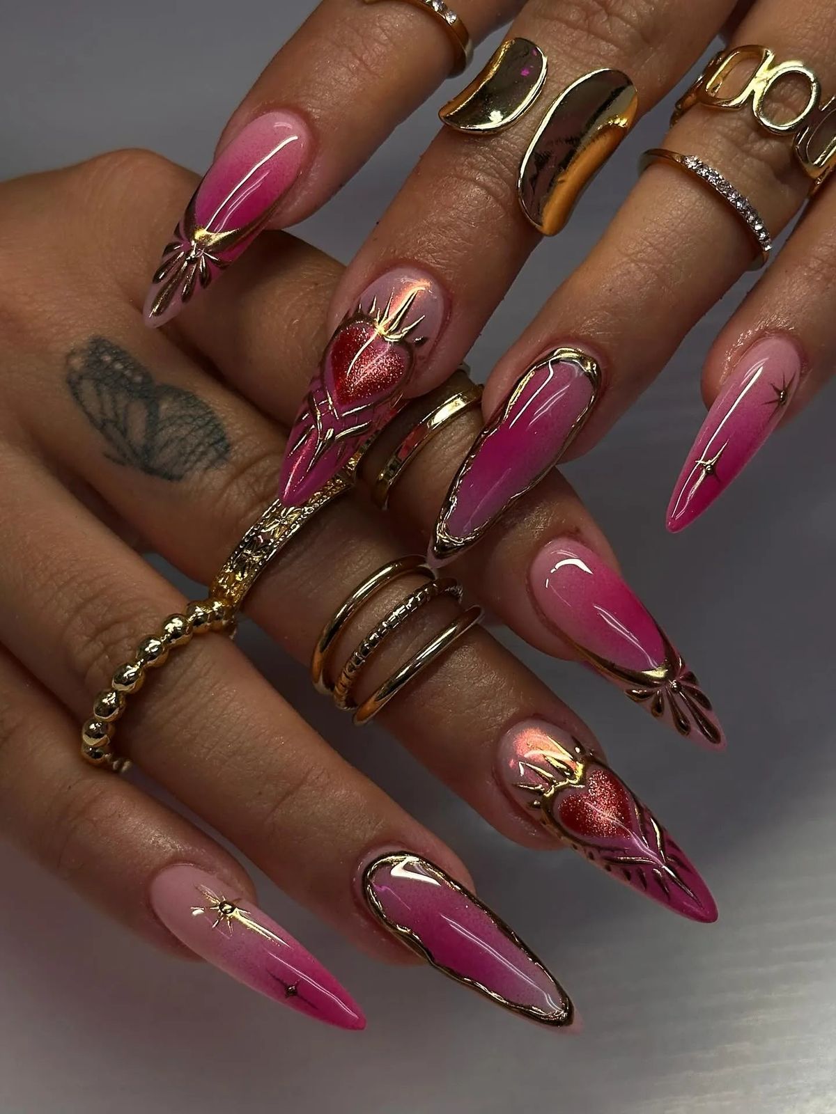 Glossy With Chrome Accents Visual Idea Glossy With Chrome Accents Visual Idea — Magenta Nails 2027