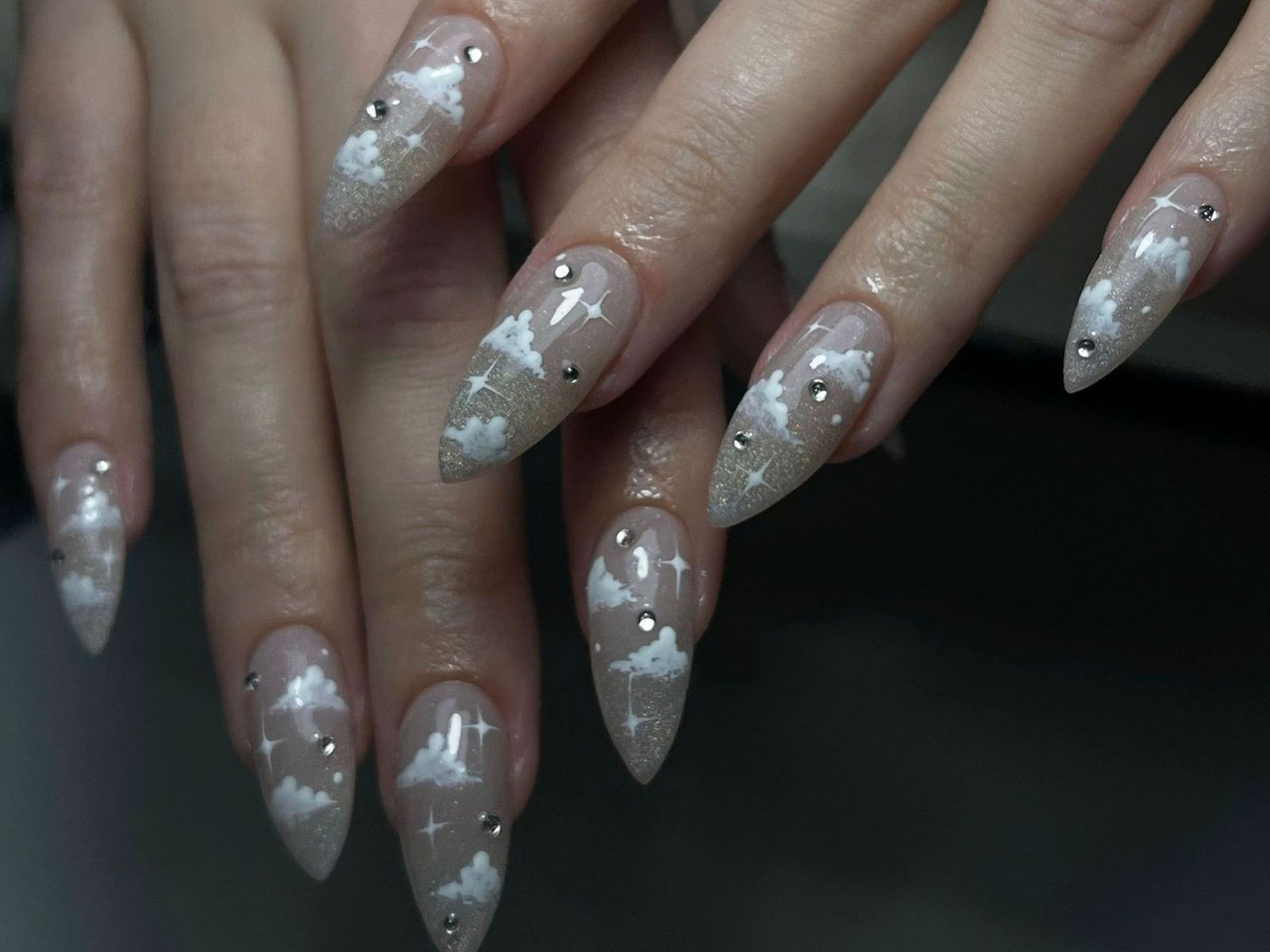 Clouds And Stars On All Nails Visual Idea Clouds And Stars On All Nails Visual Idea — Cloud Almond Nails 2027