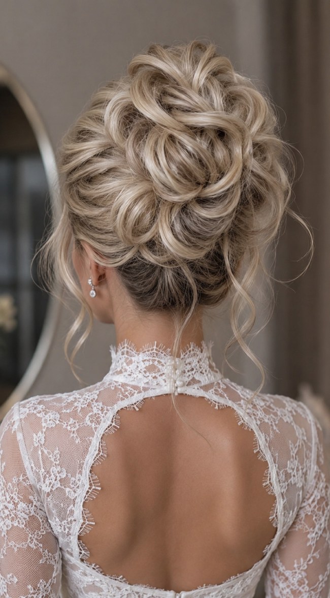 Mid-Back Voluminous Updo With Loose Curls and Braids — Wedding Updos 2027