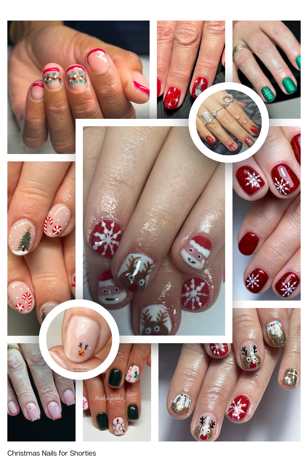 Matte Burgundy with Simple Christmas Art — Short Christmas Nails 2026