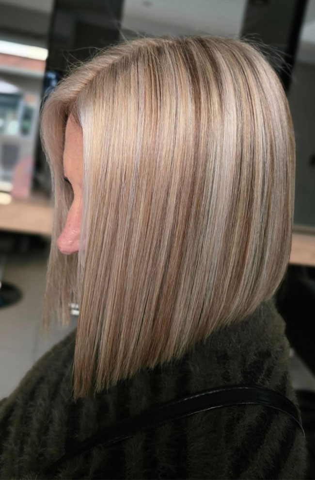 Angled Beige Blonde Bob Angled Beige Blonde Bob — Bob 2027 for Straight Hair