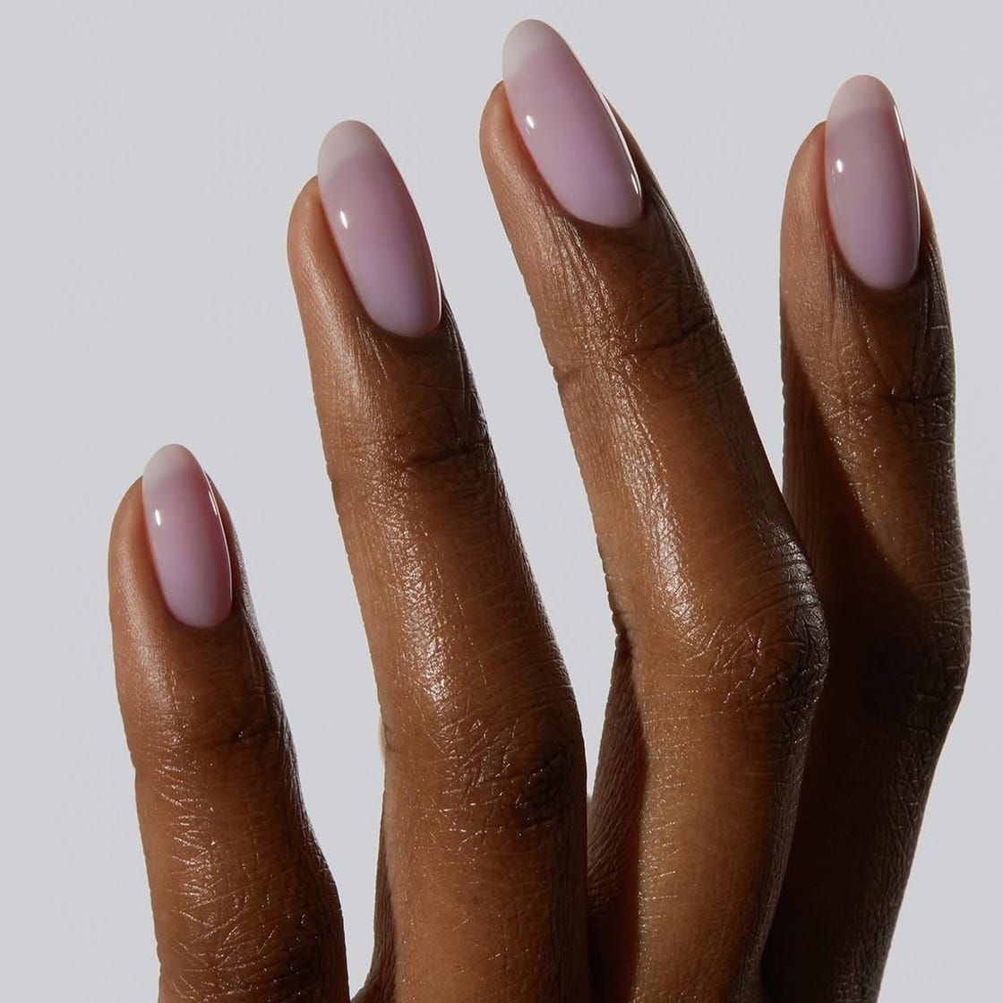 Sheer Pink French Tip Short Oval — Lavender Wedding Nails 2027
