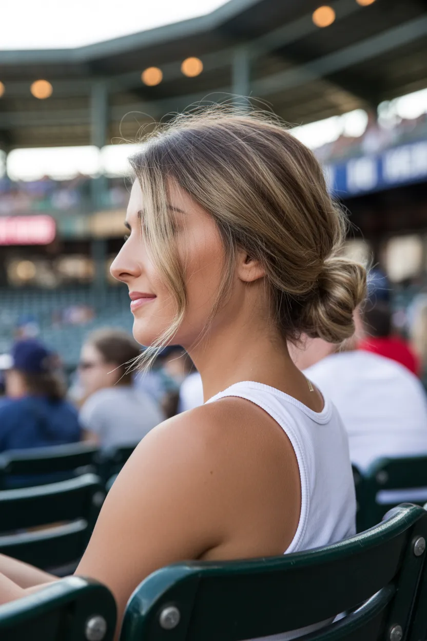 Mid-Back Bubble Braids with Black Bows Mid-Back Bubble Braids with Black Bows — Game Day Hairstyles 2026