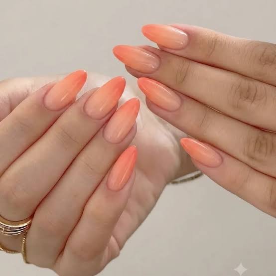 Soft Peach Pink Orange Ombre Soft Peach Pink Orange Ombre — Summer Nail Trends 2027
