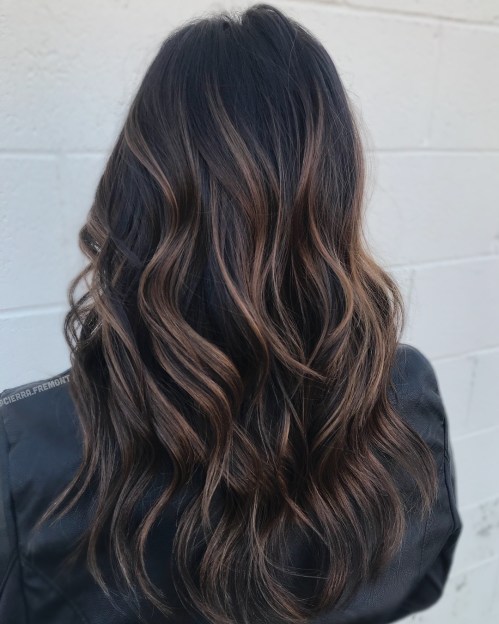 Subtle Caramel Highlights on Dark Brown — Styled In Loose Waves Highlights Trends 2027