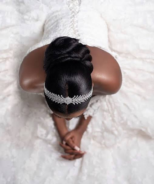 Polished Black Low Bun Headband — Bride Hairstyles 2027