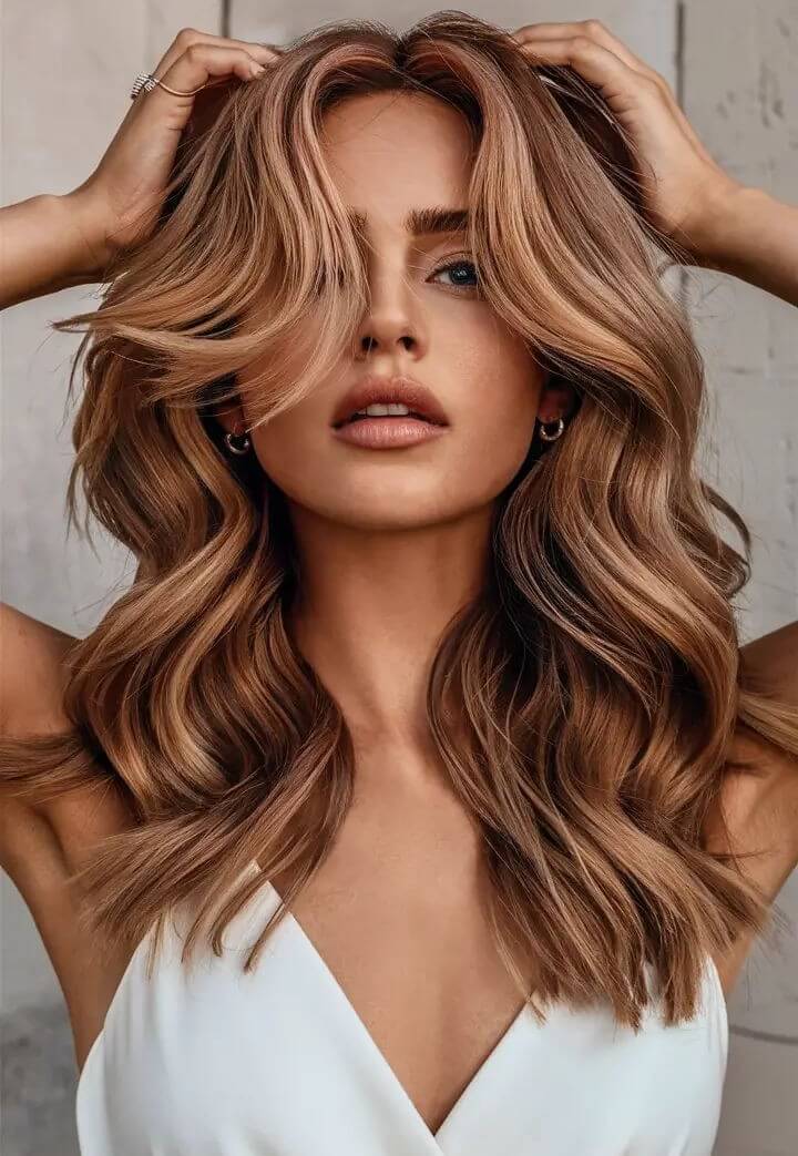 Dark Blonde Waves With Warm Balayage Dark Blonde Waves With Warm Balayage — Dark Blonde 2027