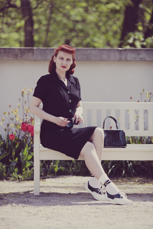 Retro Spectator Shoes with a Button-Up Dress Retro Spectator Shoes with a Button-Up Dress — Retro Sneakers Outfits 2027