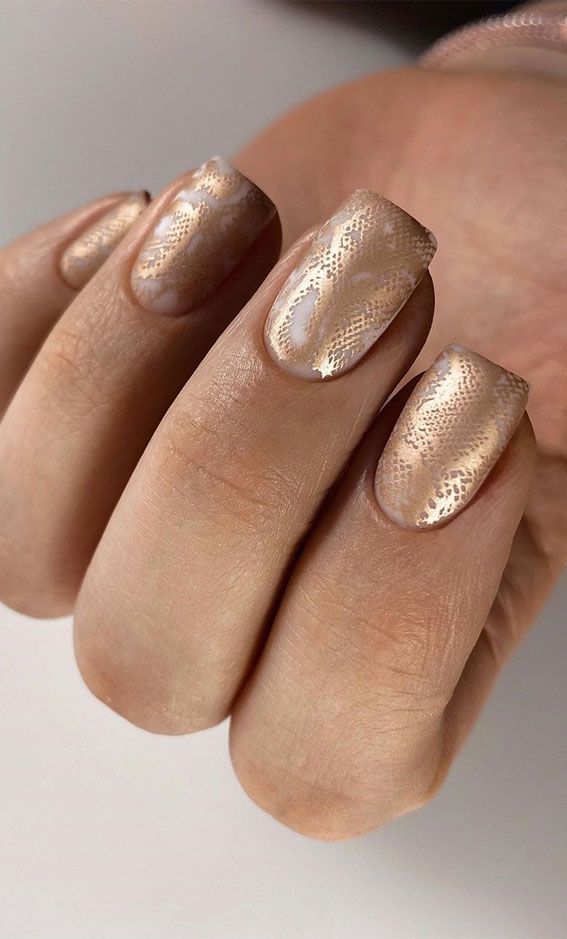 Glossy With Metallic Sheen Visual Idea Glossy With Metallic Sheen Visual Idea — Snake Print Nails 2027