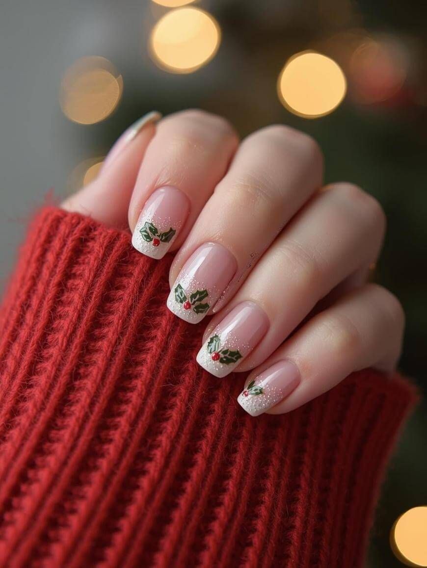 40 Christmas French Tip Ideas for a Festive Glow-Up