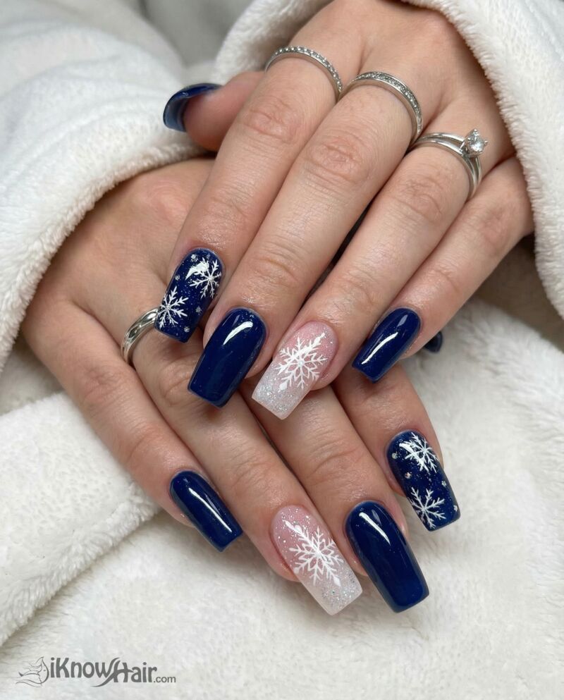 Glossy Glitter Visual Idea — Long Christmas Nails 2026