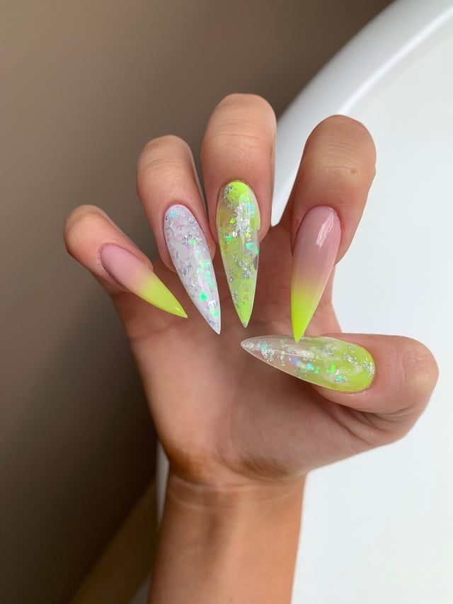 Glossy Glitter Visual Idea Glossy Glitter Visual Idea — Neon Ombre Nails 2027
