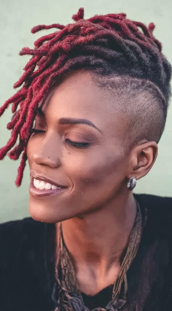 Red Soft Locs With Undercut — Soft Locs 2027