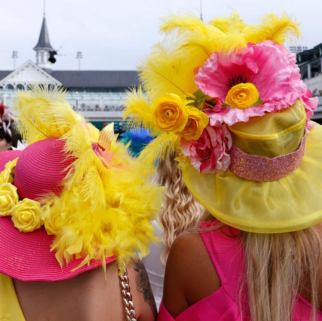 Elaborate Hats with Bright Pink Dresses — Kentucky Derby Outfits 2027
