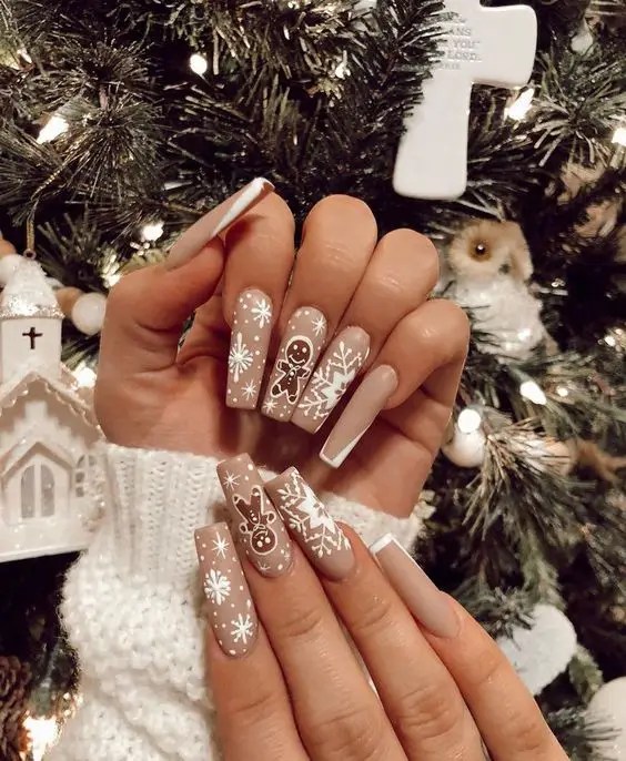 Matte Visual Idea — White Christmas Nails 2026