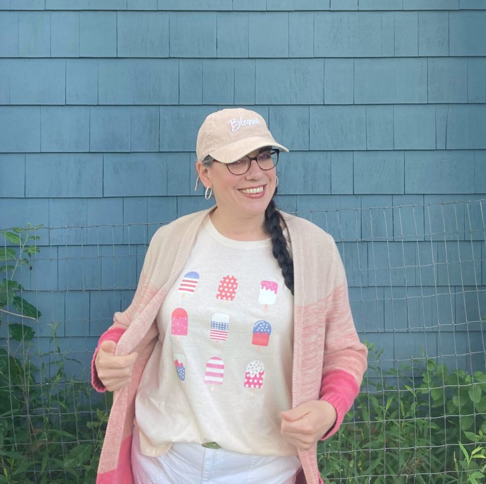 Whimsical Summer: Graphic Tee and Pastel Cardigan Whimsical Summer: Graphic Tee and Pastel Cardigan — Plus Size 4th of July Outfits 2027