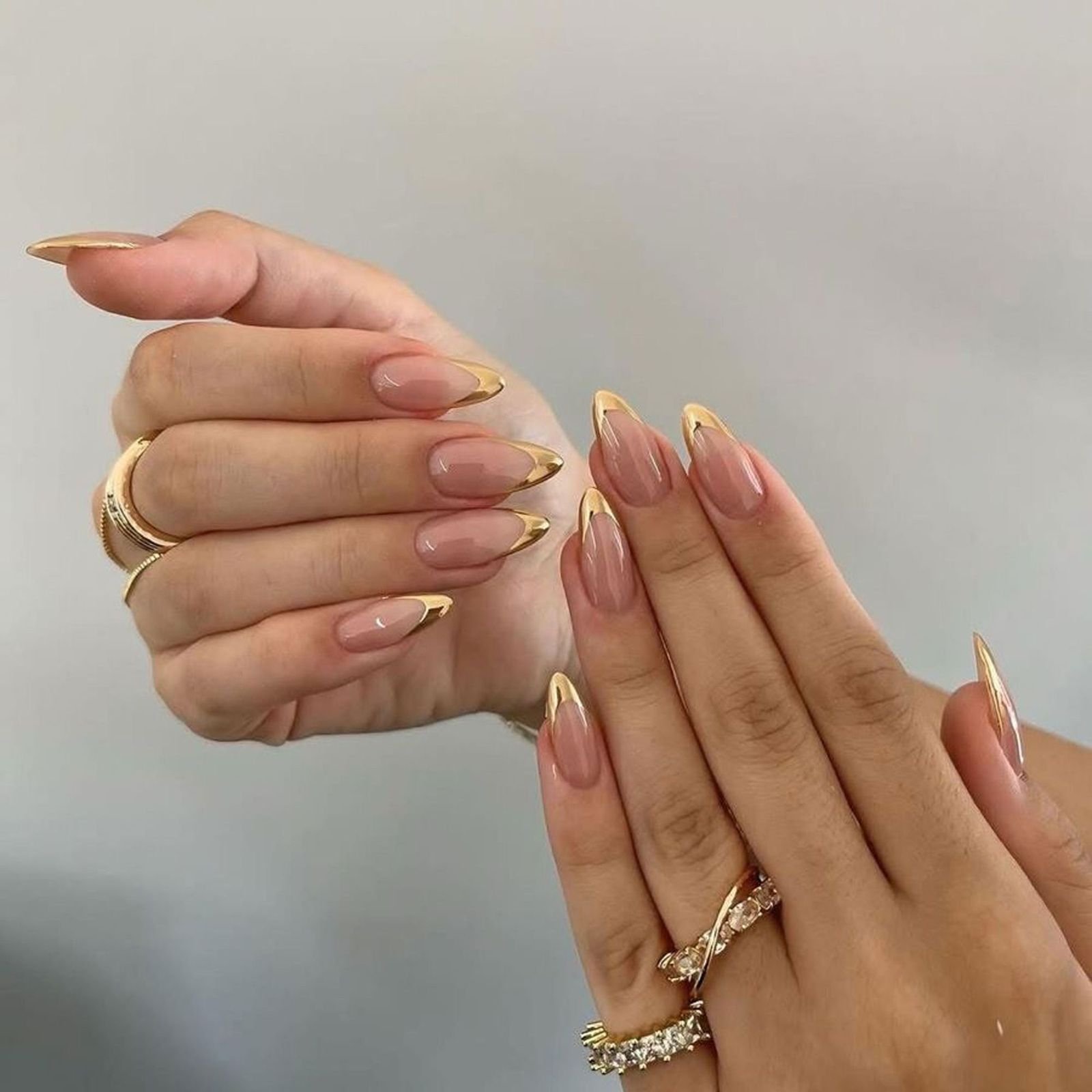 Sheer Nude with Striking Gold French Tips — Nails 2027 for Gold Dress