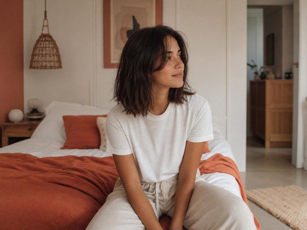 Dark Brown Collarbone Lob with Curtain Bangs — Low Maintenance Haircuts 2027