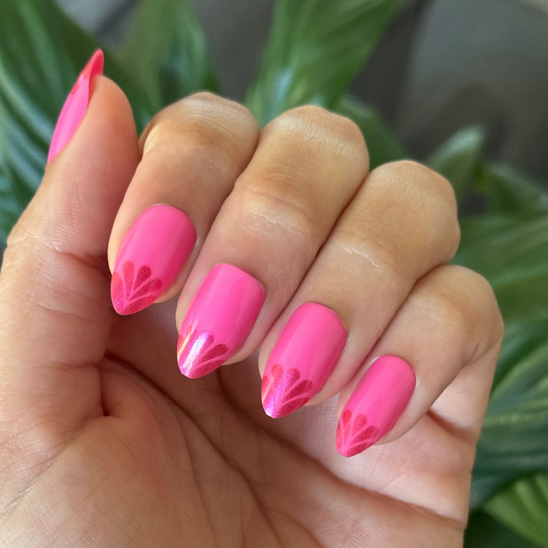 Bright Pink with Magenta Chrome Tips Bright Pink with Magenta Chrome Tips — Pink Rave Nails 2027