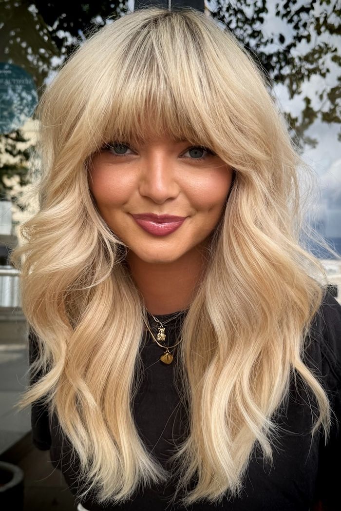 Collarbone Creamy Vanilla Blonde Shag Collarbone Creamy Vanilla Blonde Shag — Soft Bangs 2027