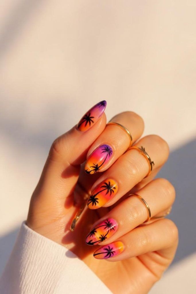 Silhouette Art On Gradient Background Visual Idea Silhouette Art On Gradient Background Visual Idea — Neon Acrylic Nails 2027
