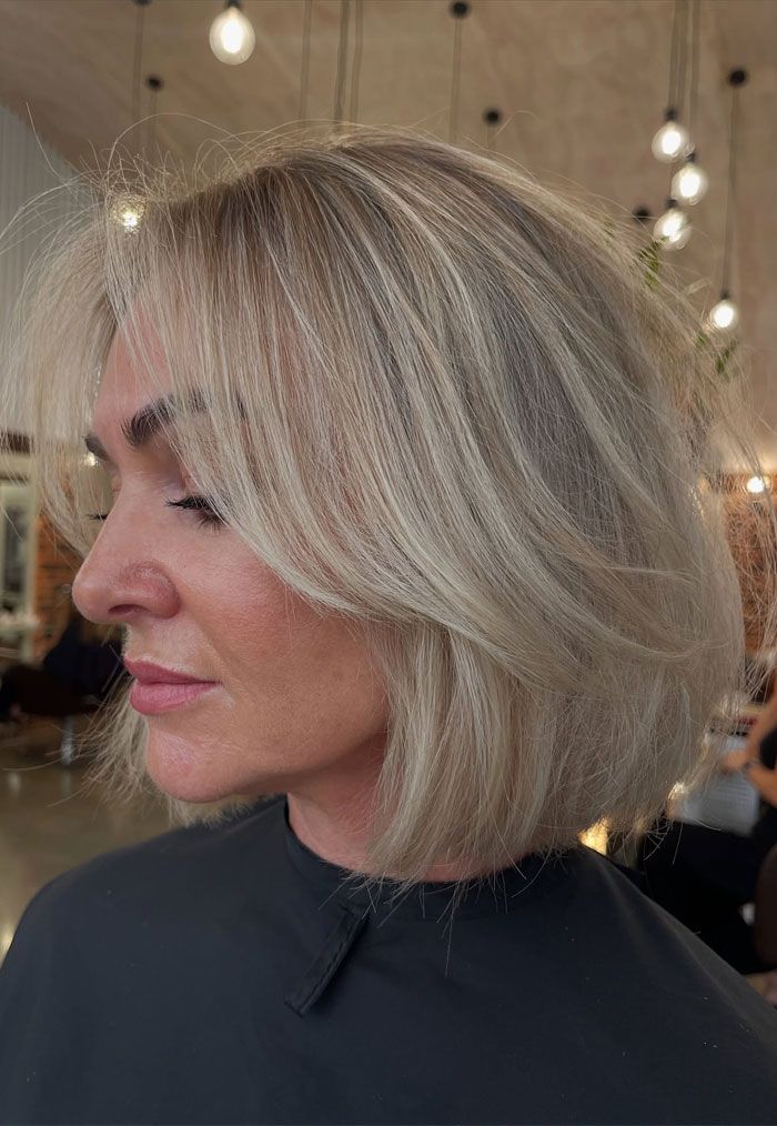 Blunt Bob With Face-Framing Layers Blunt Bob With Face-Framing Layers — Bob 2027 with Curtain Bangs