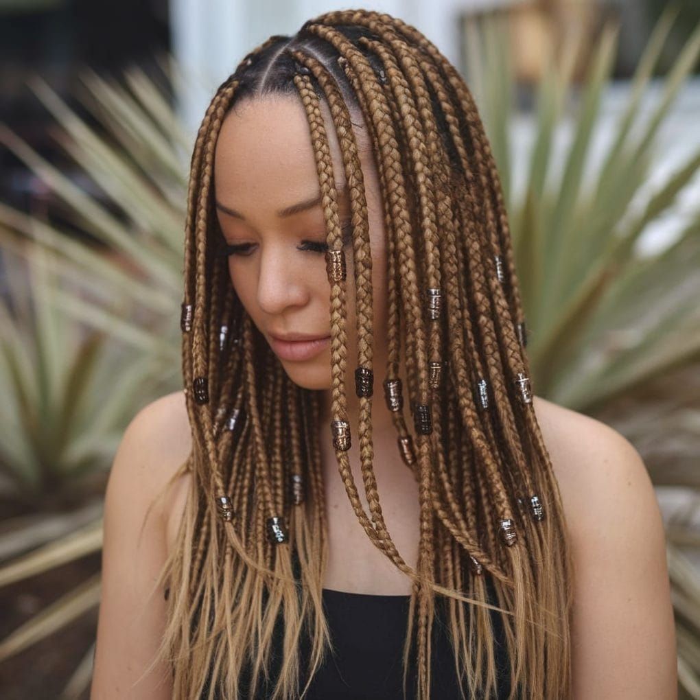 Honey Blonde Visual Idea Honey Blonde Visual Idea — Knotless Braids 2027 for Round Face