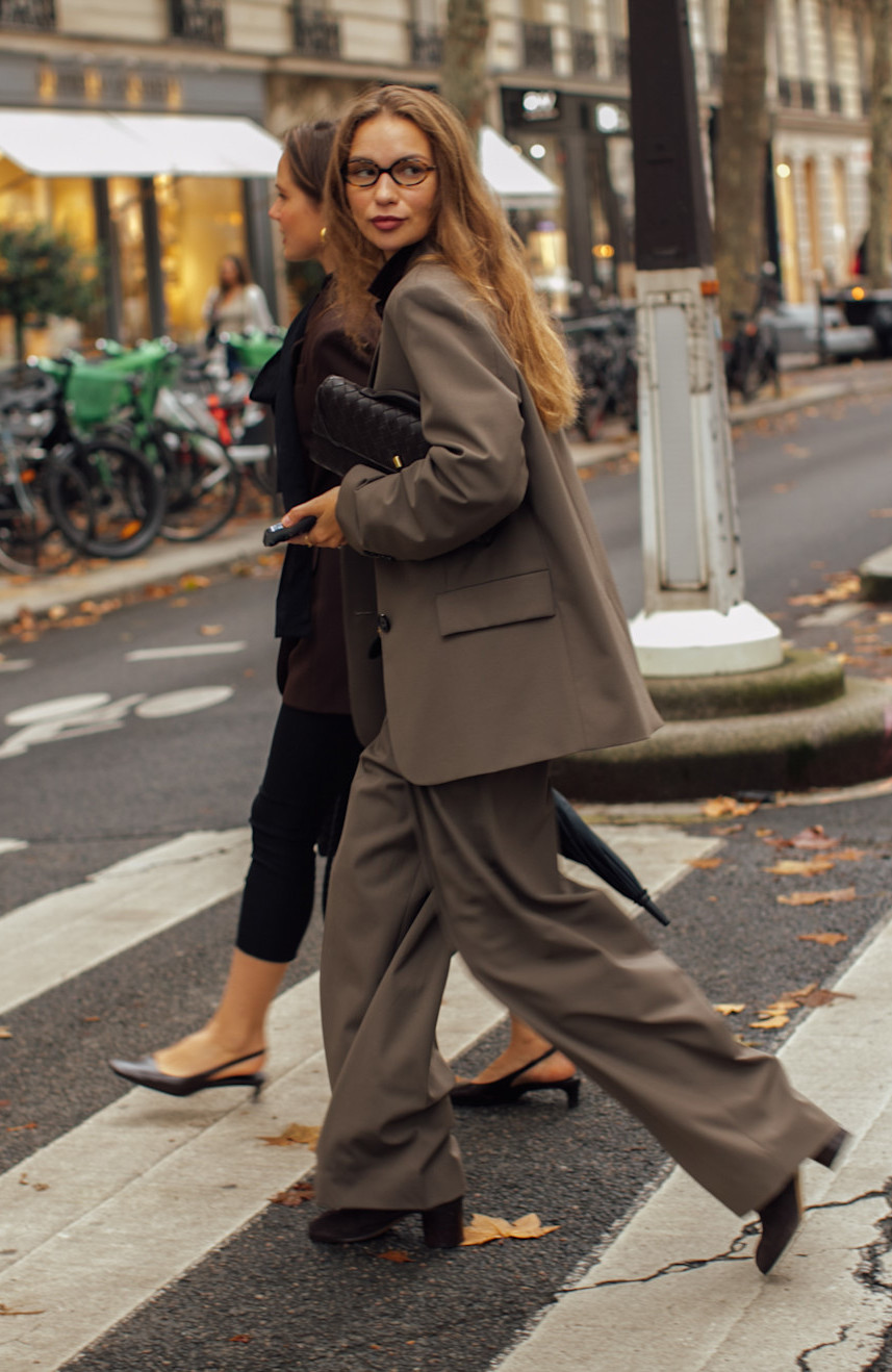 Oversized Brown Blazer and Wide-Leg Trousers Oversized Brown Blazer and Wide-Leg Trousers — Winter Outfits 2027 for Work