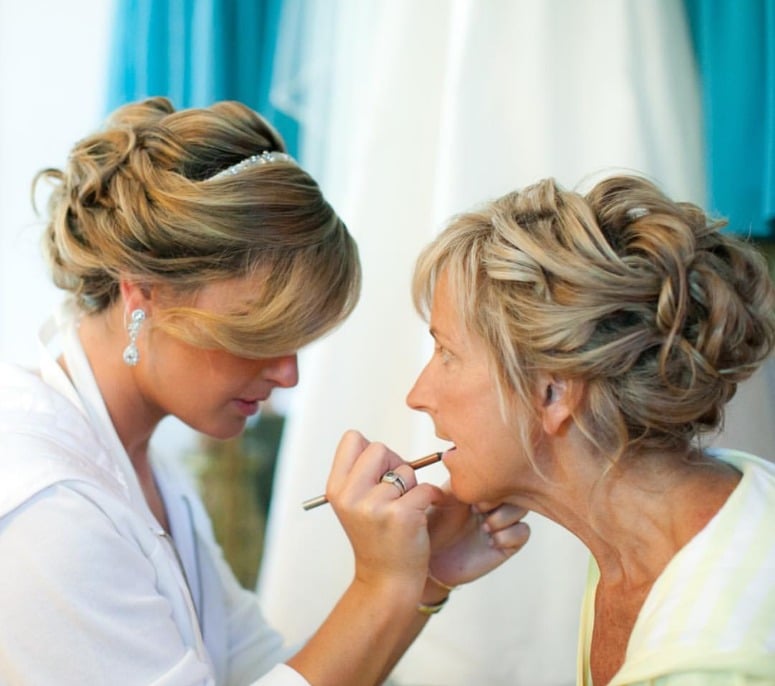 Blonde Voluminous Curls Swept Aside Blonde Voluminous Curls Swept Aside — Mother of the Bride Updos 2027