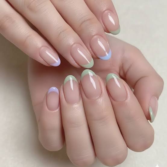 Mismatched Colorful Micro French Tips Mismatched Colorful Micro French Tips — Colored Micro French Nails 2027
