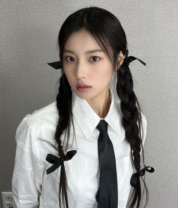 Long Straight Braids With Black Bows Long Straight Braids With Black Bows — Coquette Hairstyles 2027