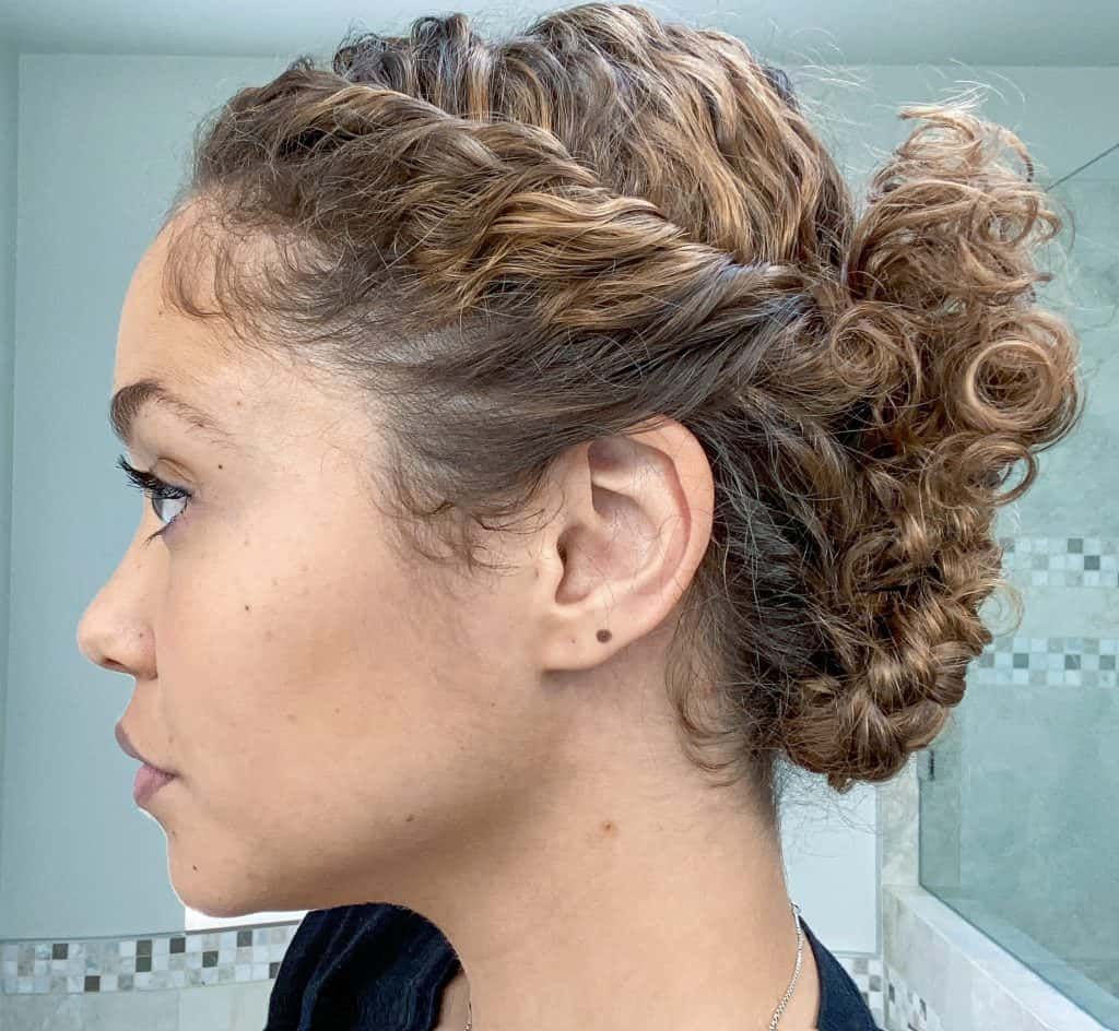 Thick Curly Honey Blonde Double Braid Thick Curly Honey Blonde Double Braid — Braided Bun 2027