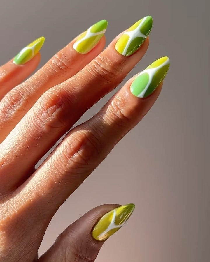 Abstract Color Block Stilettos Abstract Color Block Stilettos — Tennis Nails Team Colors 2027