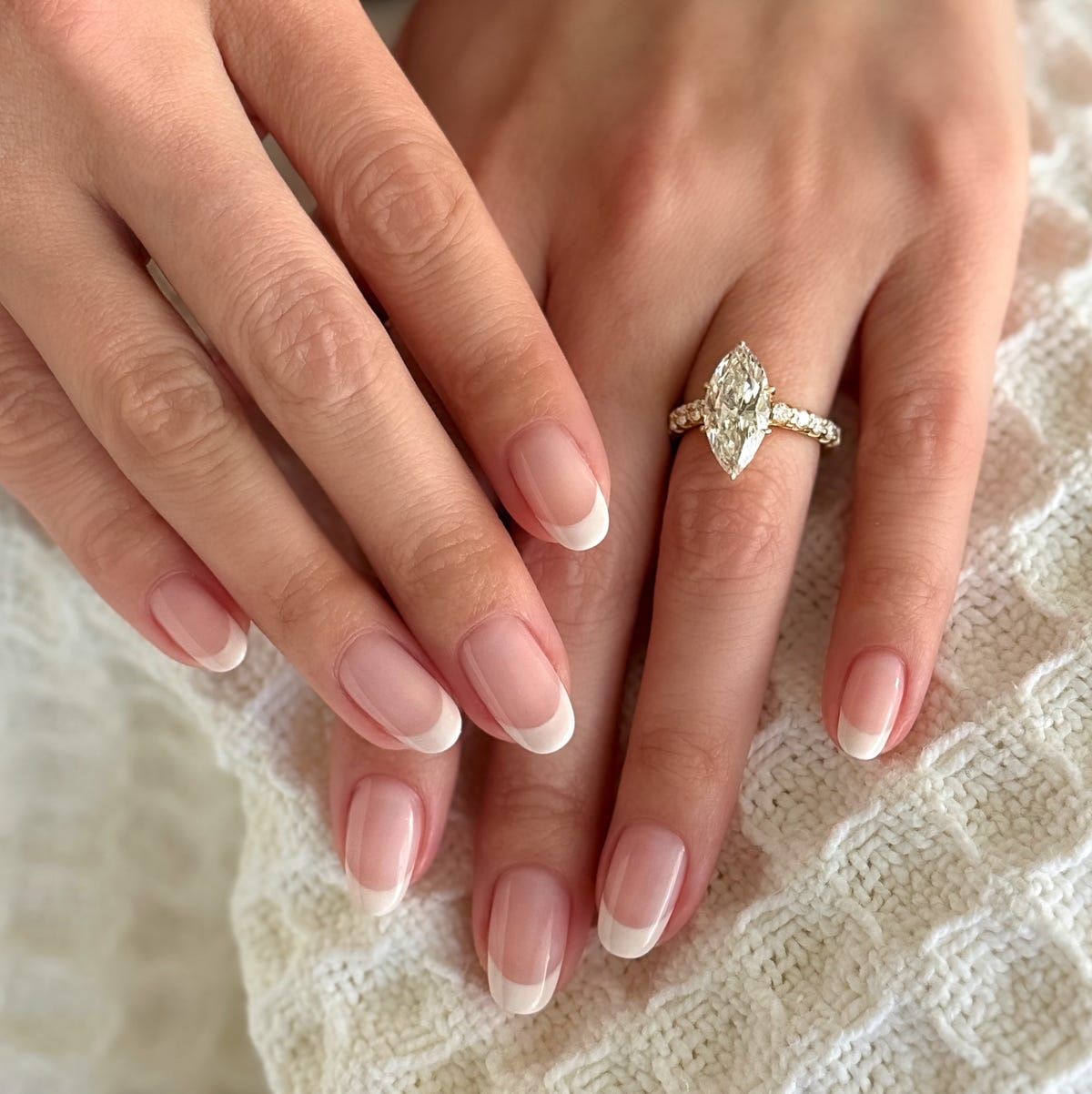 Glossy Sheer Pink Classic French Squoval Glossy Sheer Pink Classic French Squoval — Simple Wedding Nails 2027