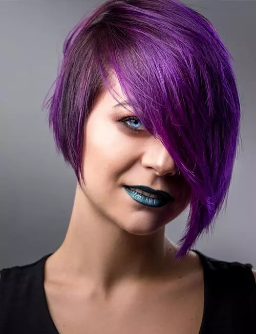 Vibrant Purple Layered Asymmetrical Bob Vibrant Purple Layered Asymmetrical Bob — Asymmetrical Bob 2027