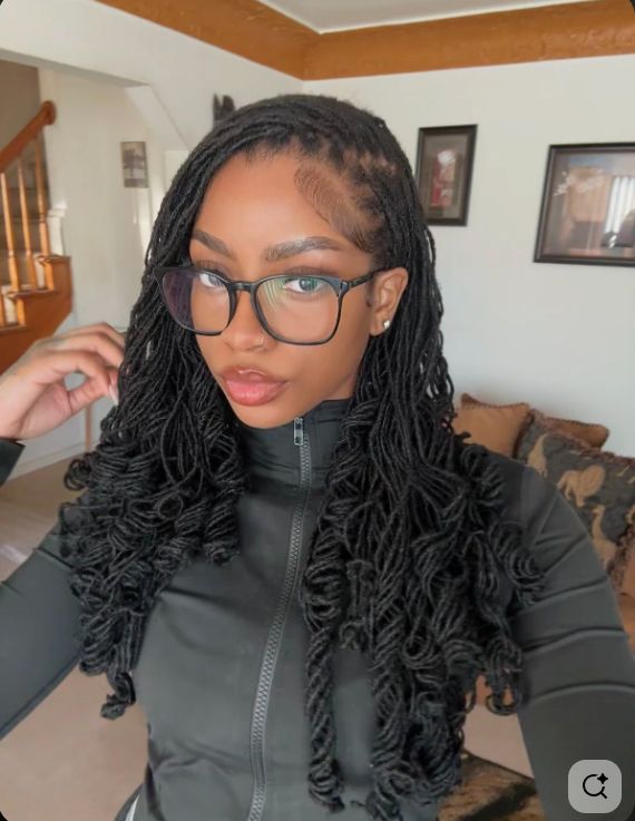 Side Parted Loose Curls Side Parted Loose Curls — Microlocs Locs 2027