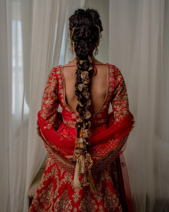 Dark Brown Braided Plait Gold Accessories — Bride Hairstyles 2027